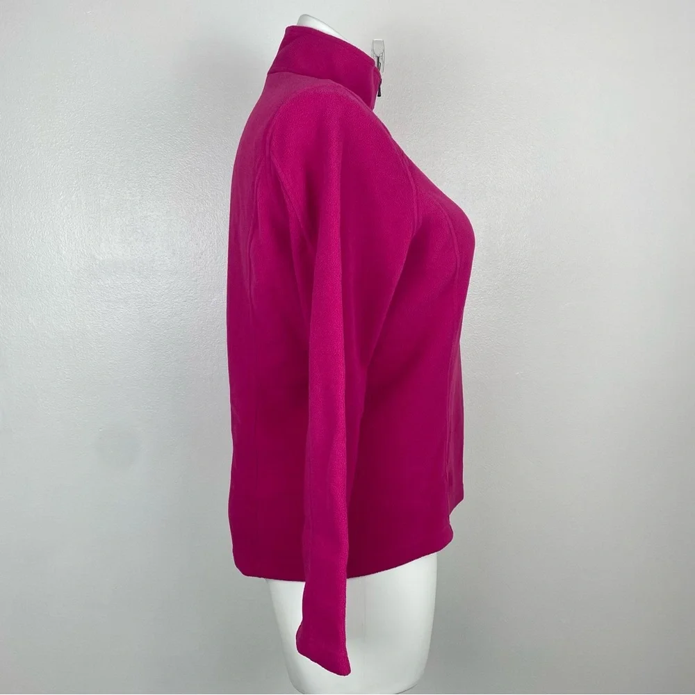 Lands End Pink Quarter Zip Fleece Polartec L - Picture 7 of 12